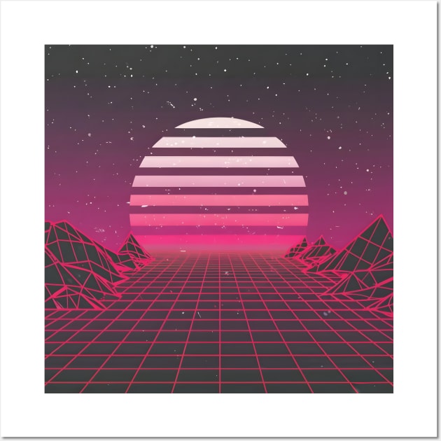 Synthwave sun Wall Art by Spaceboyishere